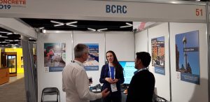 BCRC durability consultant talking with their clients at Concrete 2019